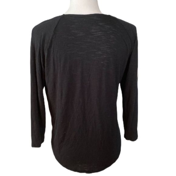 Madewell Burnout Basic Tee Loose Relaxed Solid High Low 3/4 Sleeve Top - Picture 2 of 6